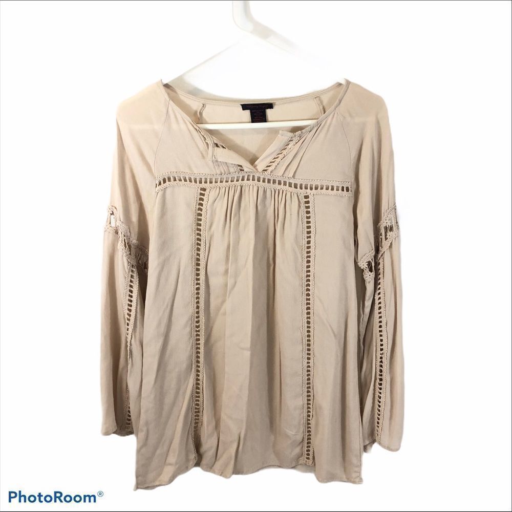 Imaginary Voyage Boho Peasant Blouse Size Small